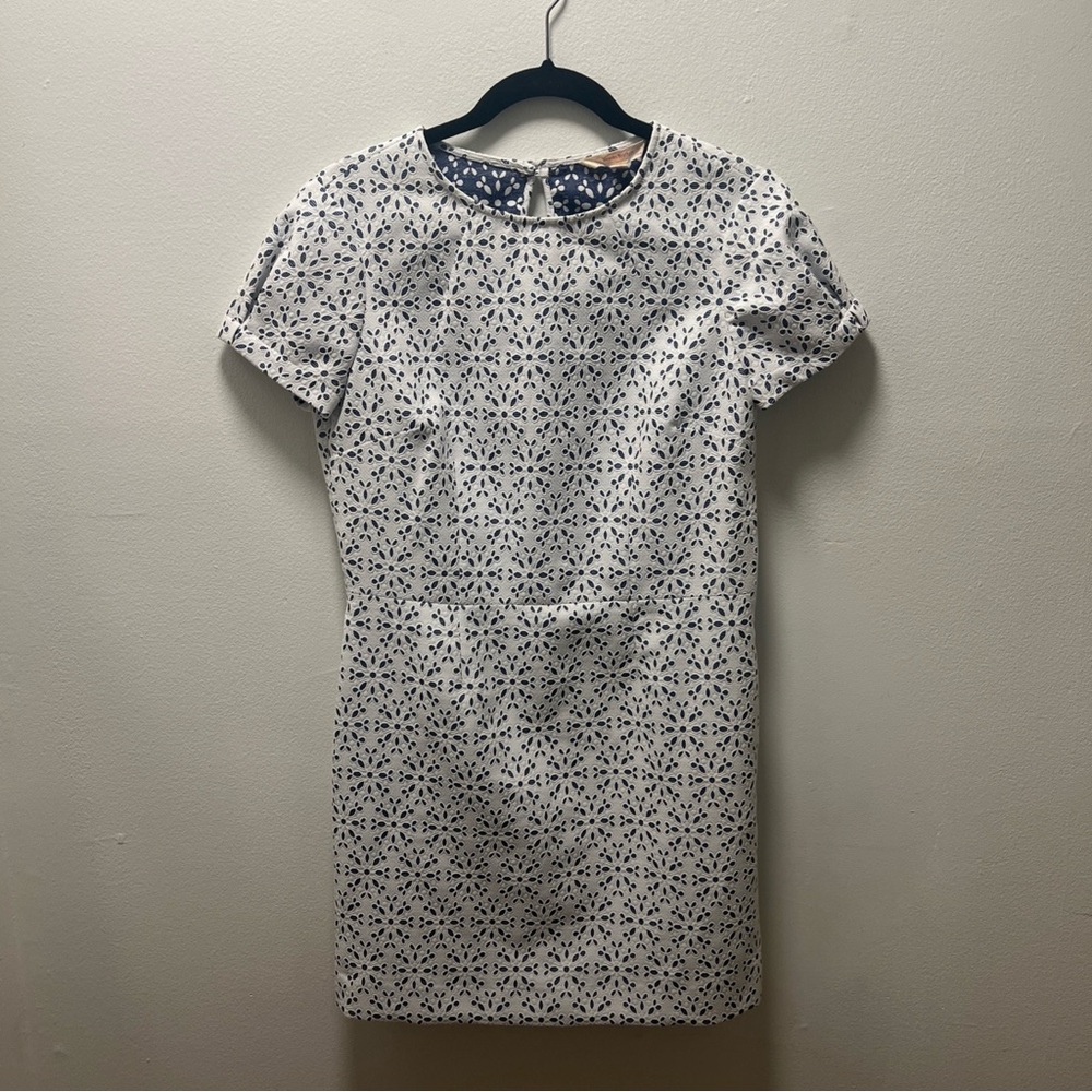 Brooks Brothers White and Blue Mini Dress
